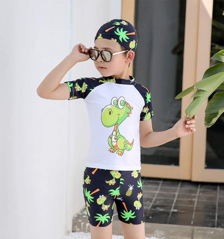 Cậu bé áo tắm trẻ em nam 6-8-9-10-12-15 tuổi Cậu bé lớn áo tắm bé trai chia đôi 	đồ bơi 2 mảnh cột chéo eo	