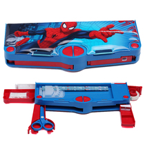 Stationery pencil case with multi-button multi-function four automatic switch male three-layer Primary School lamp children