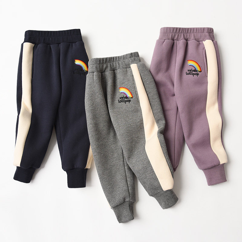 South Korean winter style plus velvet thickened over winter children pure cotton pants girl closets foreign warm pants thick real cotton pants children clothing