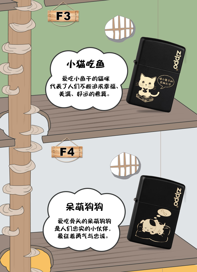 美国原机进口 Zippo  萌宠系列 创意Q版卡通动物 16孔防风打火机 图3