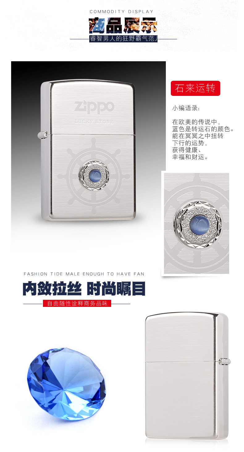 美国原机进口 Zippo 幸运石 时来运转 16孔防风打火机 图5