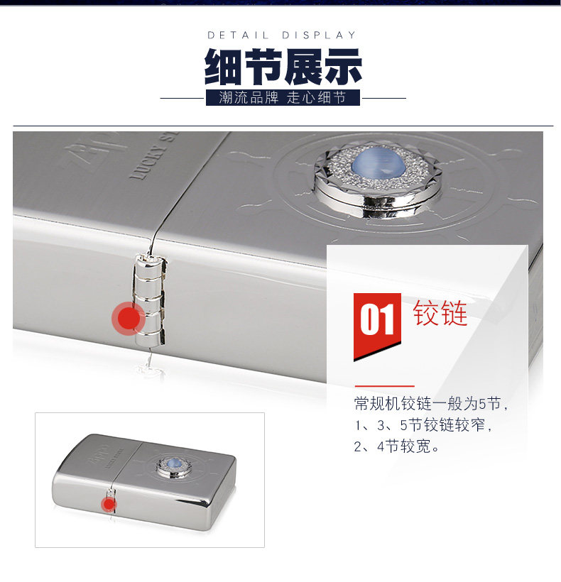 美国原机进口 Zippo 幸运石 时来运转 16孔防风打火机 图8