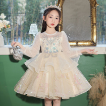 Girls Dresses 2024 New Light Luxury High-end Piano Performance Clothes Childrens Birthday Princess Dress Little Girl Host