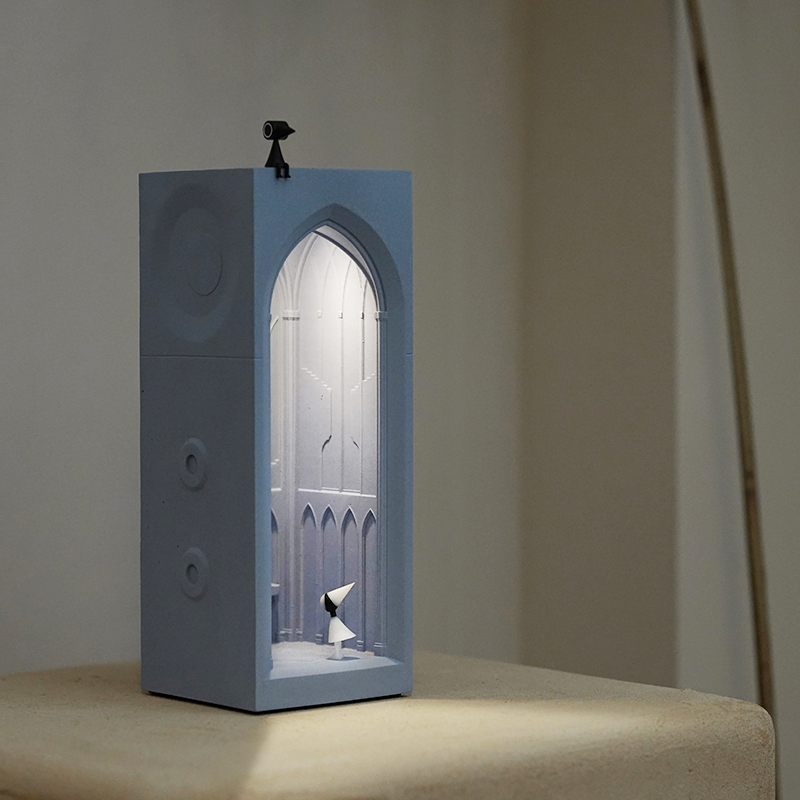 Nothing more than Monument Valley ornaments cement table lamp Creative designer gift ins Nordic personality architectural night light