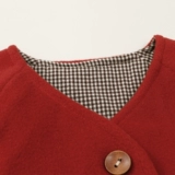 Красное зимнее шерстяное пальто, праздничнная детская куртка, увеличенная толщина