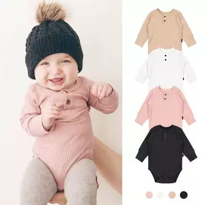 ins Nordic Net red baby jumpsuit spring and autumn cotton triangle ha clothes baby long sleeve autumn and winter bottom climbing suit tide