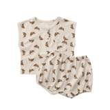 Бамбуковый жилет, детский хлопковый летний тонкий комплект, брендовые шорты для выхода на улицу, штаны, короткий рукав