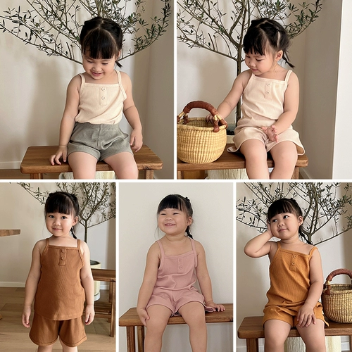 Брендовый детский комплект, жилет, летняя одежда для выхода на улицу, эффект подтяжки