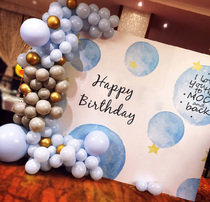 Male treasure birthday party poster Blue baby full moon birthday party decoration birthday background wall cloth s-329