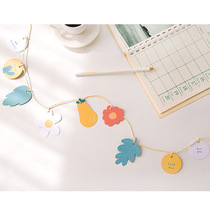 Birthday decoration Lachella Flag Baby Birthday Banquet Arrangement Props Children Cartoon Fresh Color Flag Party Get-togethers