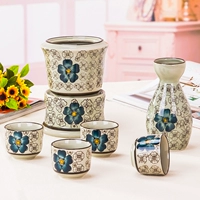 Jingdezhen gốm sứ phong cách Nhật Bản và gió men màu ấm rượu đặt ly rượu ly bảy mảnh - Rượu vang các loại ly rượu