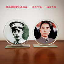 Premier Zhou posing like a great man home furnishings Crystal Chinese Zhou Enlai like a real person photo decoration gift box