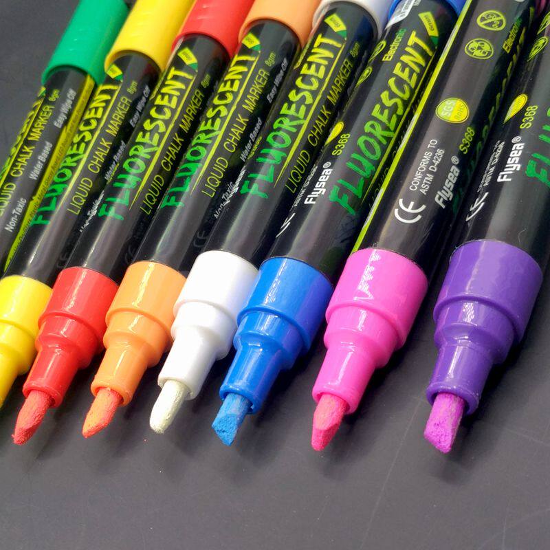 Flysea Transocean electronic fluorescent plate special pen Erasable water-based glass color fluorescent pen DIY advertising pen