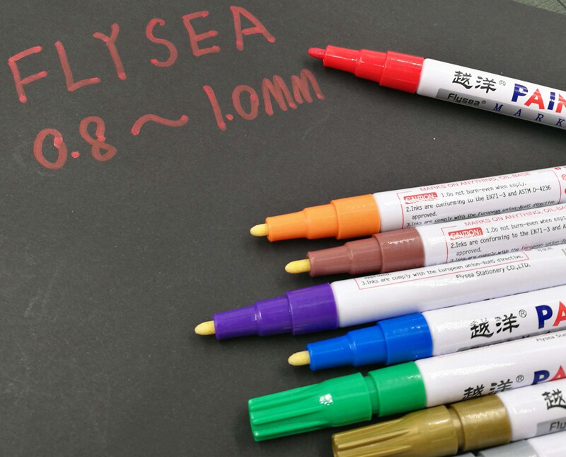 Flysea small print paint pen tire graffiti mark mark white black gold 12 colors