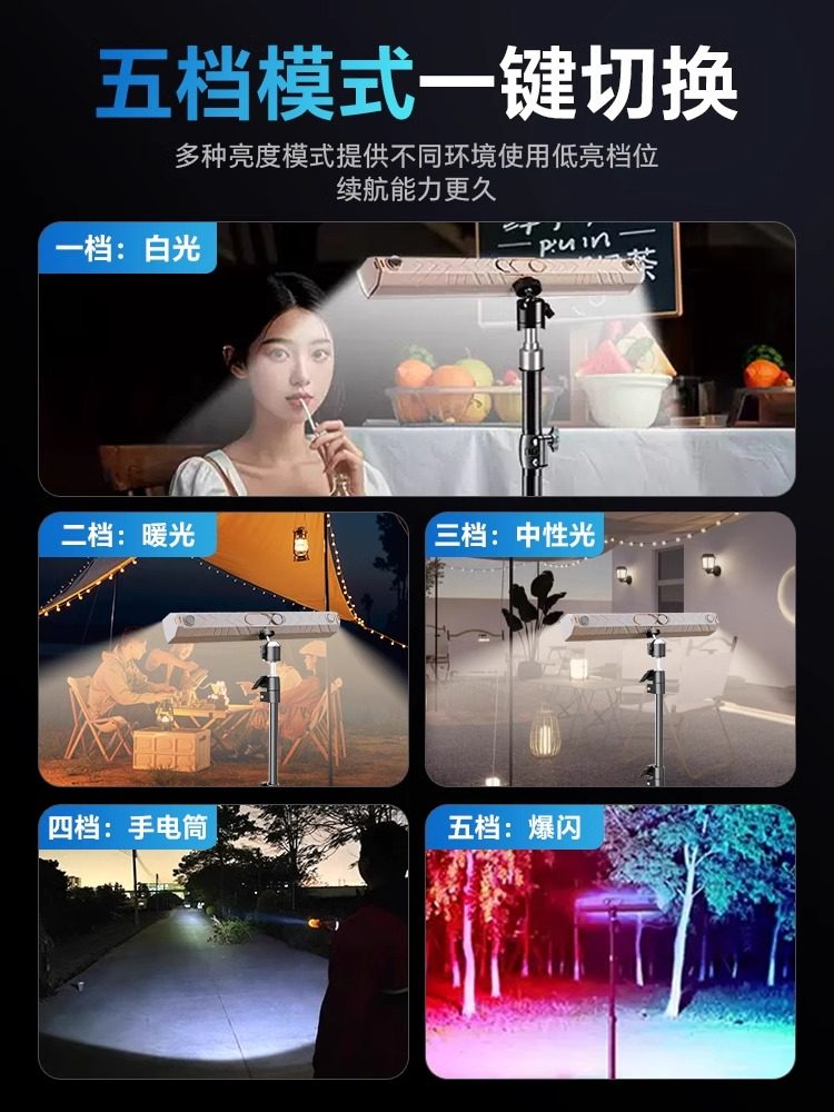 Rechargeable Emergency Lighting Outdoor Camping Magnetic Led Light with Long Battery Life, Special for Stalls and Night Markets