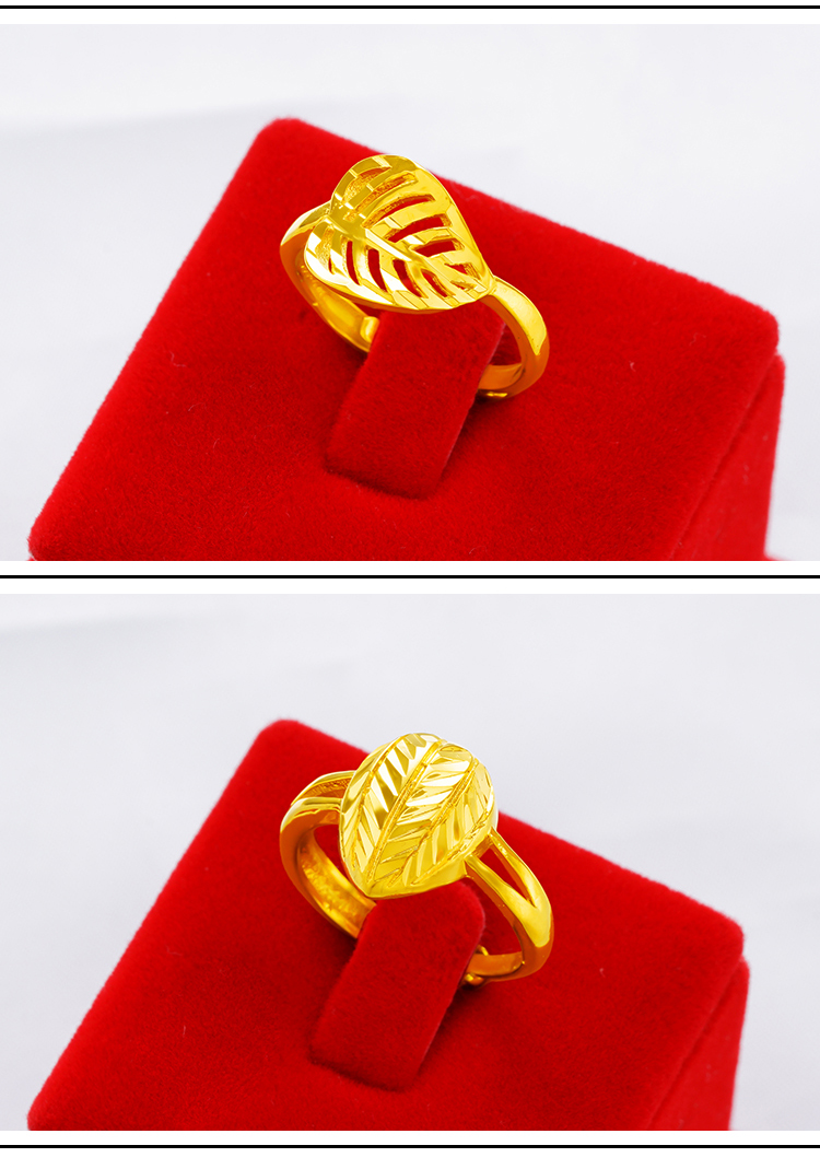 Mô phỏng vàng mạ vàng 24k đồng euro nữ đồng tiền Việt Nam Shajin sống điều chỉnh vòng hoa lớn nhẫn chỉ số nhẫn vàng trắng