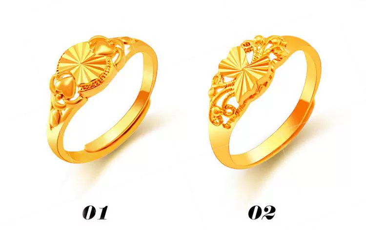 Nhẫn vàng cát Việt Nam nữ mạ vàng 18K thời trang xe hoa khai trương nhẫn nữ thời gian dài không rơi màu đồng xu euro trang sức nhẫn vàng nữ