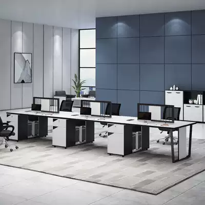 Staff desk simple modern staff 4 four-person office table and chair combination Station 6 card office table