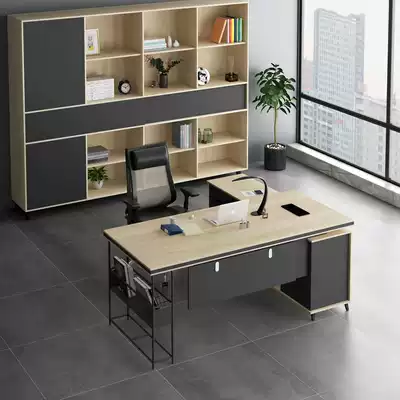 Office computer table and chair combination simple modern manager desk supervisor desk desk President big class boss single table