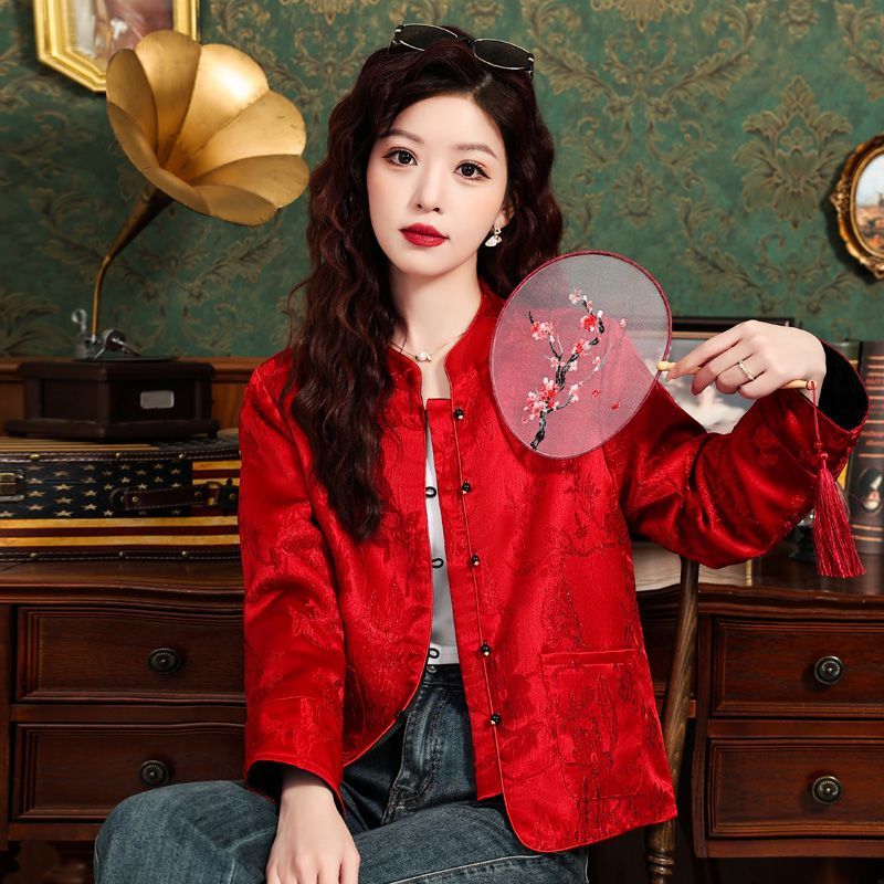 Xiangyun Silk Mulberry Silk Jacket, Reversible Women's Clothing, 2026 Spring and Autumn New Style, New Chinese Retro Style with Button Placket and Stand Collar Top Xiangyun Silk Mulberry Silk Jacket, Reversible Women's Clothing, 2026 Spring and Autumn New Style, New Chinese Retro Style with Button Placket and Stand Collar Top