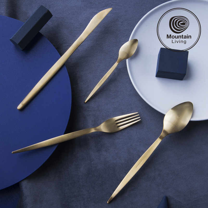 Portugal Herdmar imported 24K gold-plated western tableware steak knife, fork and spoon 4-piece gift box household stainless steel