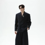 Классический костюм для отдыха, дизайнерские штаны, изысканный стиль, свободный прямой крой