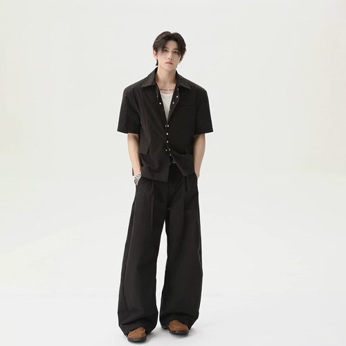 Turntide Retro Nishe Simple Westry Style костюм, костюм, костюм с широко ногой, брюки на пол