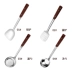 Thìa thép không gỉ colander muỗng nhà bếp ba mảnh đơn xử lý bằng gỗ chống cào nấu ăn đặt bếp kệ đựng gia vị Phòng bếp