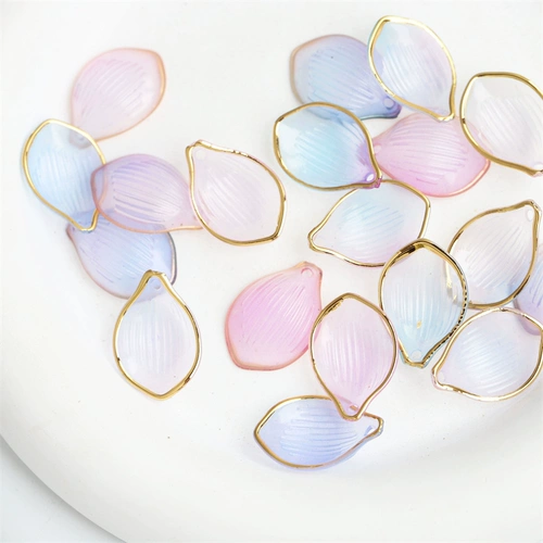 20 штук позолоченных лепестков лотоса из акриловой смолы 16*23 мм, окрашенных в золото, сделай сам, заколка для волос в старинном стиле, ступенчатый материал