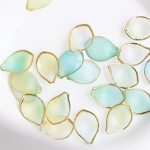 20 штук позолоченных лепестков лотоса из акриловой смолы 16*23 мм, окрашенных в золото, сделай сам, заколка для волос в старинном стиле, ступенчатый материал