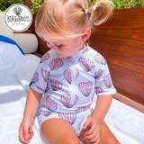 Бич и бандитские детские детские малышки в соединении купальника солнцезащитная одежда UPF50+ Сердце в форме.