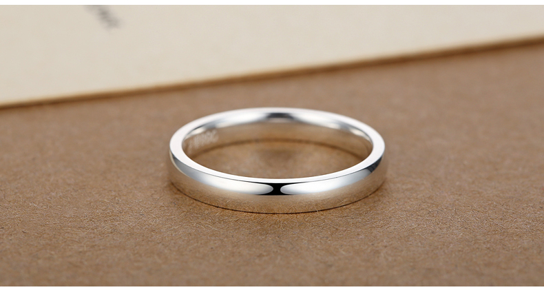 3MM 99 sterling bạc nhẫn nam khẩu độ phụ nữ chân bạc hẹp hẹp đuôi nhỏ nhẫn chữ miễn phí nhẫn đôi