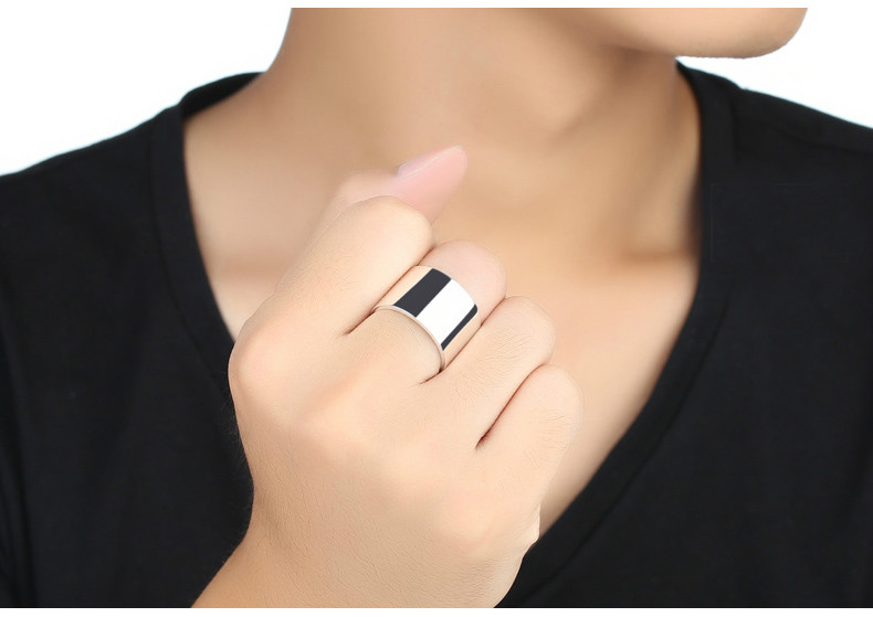 [Chữ miễn phí] 999 nhẫn bạc nam nguyên chất rộng đôi nữ đơn giản mở ngón tay bạc nhẫn cưới bạch kim