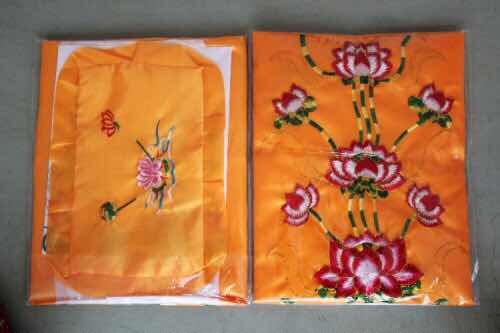 (Xiaoyuan Buddhist Art) Rebirth Elysium Lotus Embroidered by Lotus Dharani Sutra Rebirth by Three Pieces
