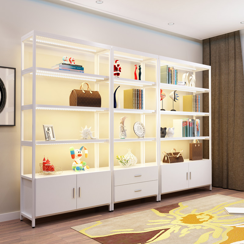 Display case Container display case Cosmetics Rack Fine Products Display Cabinet Shelving shelves Beauty Yard Products Cabinet with lamp