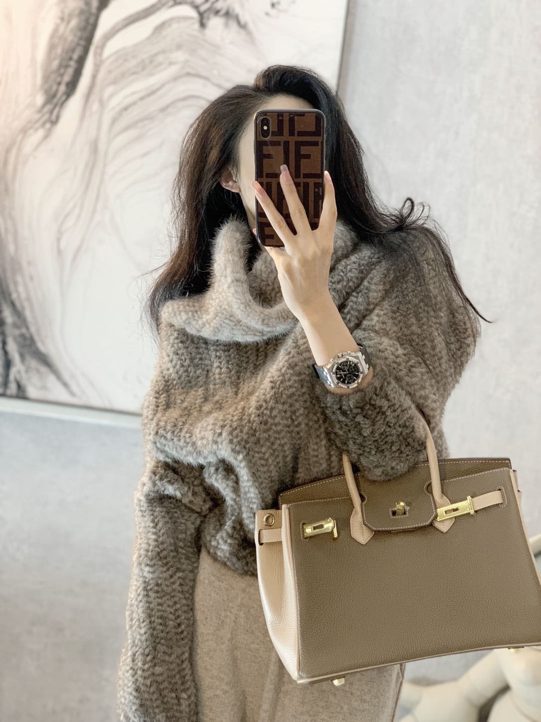 Small balsamic wind 2020 autumn and winter new women's fashion Fashion Imported Ferret Weave Short cover Leather Grass Jacket Tide