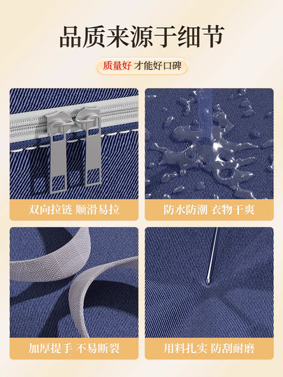 Large-capacity thickened clothing and quilt storage box for student dormitory clothing waterproof and moisture-proof moving packing bag