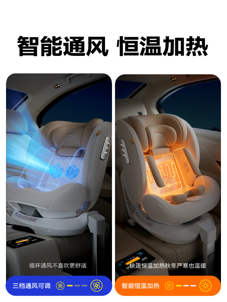 Innokids Zhiyao Ventilated Kids Safety Seat for Cars, Suitable for Infants and Newborns Aged 0 to 12 Years Old, for Use in Vehicles