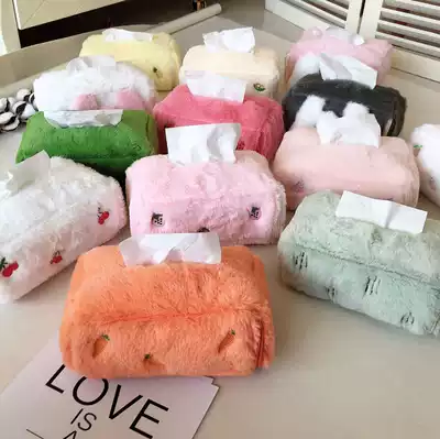 Tissue cover living room bedroom napkin carton sanitary paper box girl heart hipster fruit tissue cover zipper all bag
