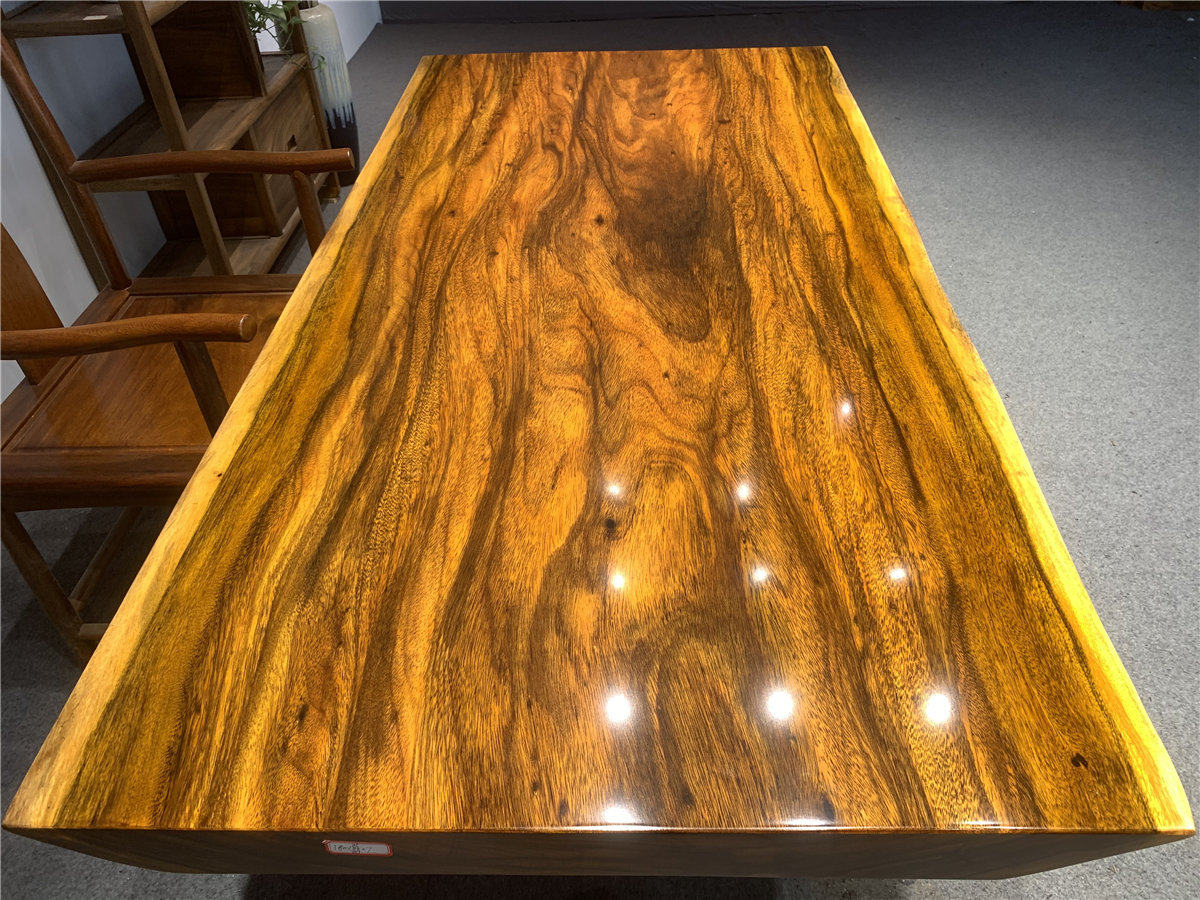 Boutique Okan solid wood log large board tea table tea table dining table desk natural edge 180-85-88-89-7