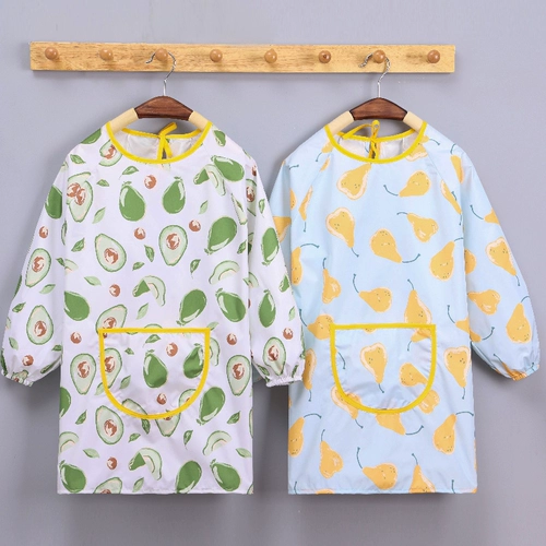 Детский художественный фартук, водонепроницаемый нагрудник для детского сада для еды, сзади на завязках