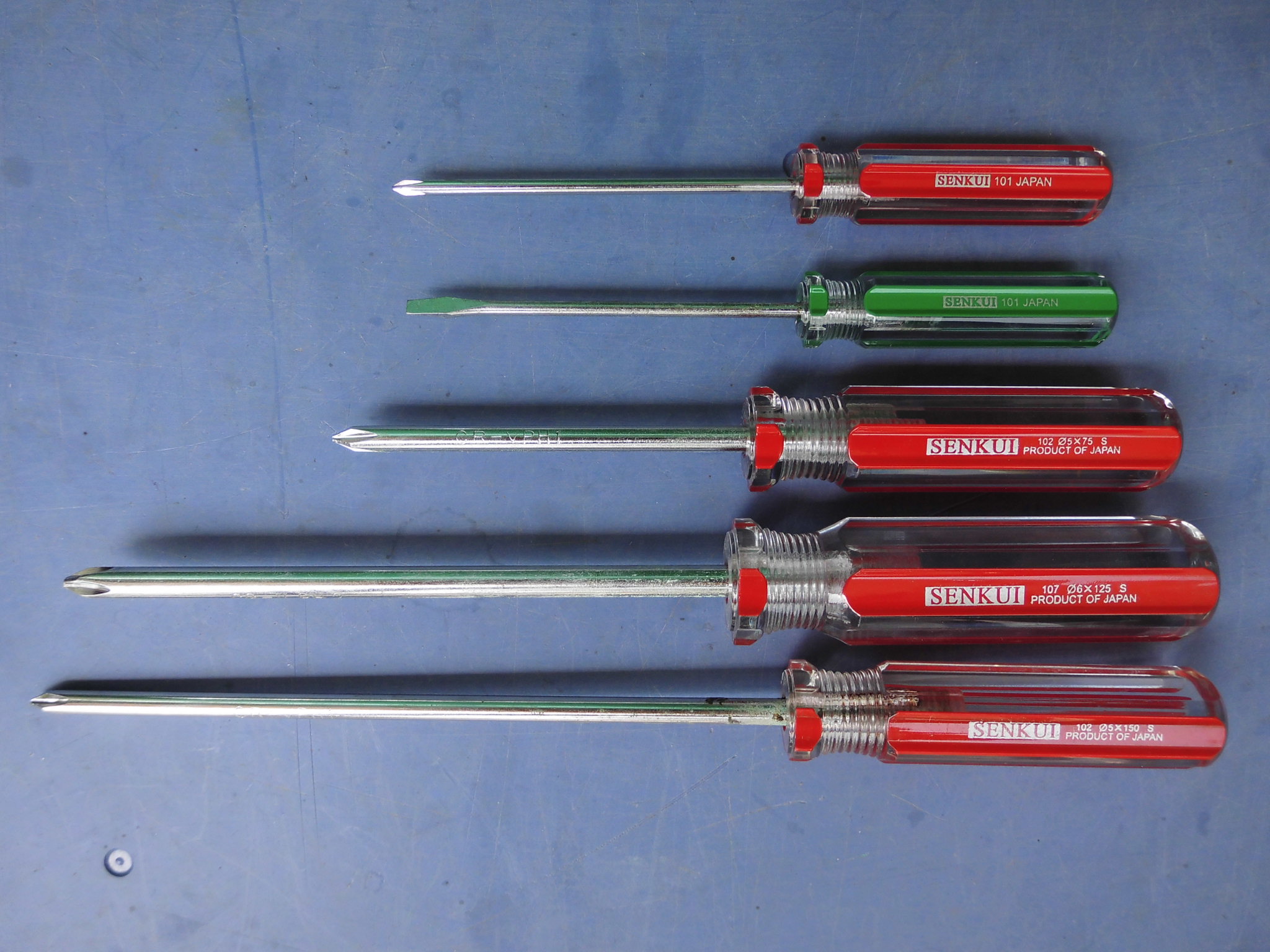 Clear inventory handling Japan SENKUI Colored Strips Batch Crystal Handle Screwdrivers Plastic Handle Screwdrivers Imported Screw Driver