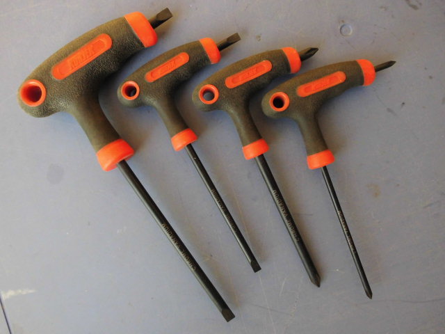 KUNJEK Kunjie tool T-type screwdriver cross-lined with screw driver anti-slip handle chrome vanadium steel screwdriver