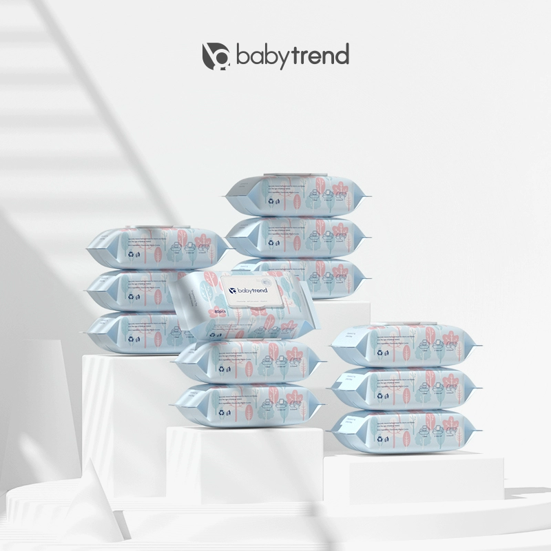 Babytrend Khăn lau ướt cho trẻ sơ sinh Trẻ mới biết đi Gói lớn Giá đặc biệt Tay và miệng dành riêng cho bé 80 Vẽ * 20 Gói - Khăn ướt