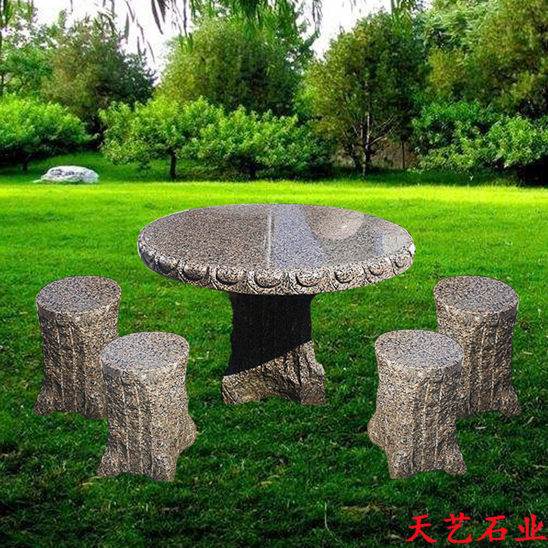 Stone Sculpture Marble Granite Rock Table Stone Bench Outdoor Patio Park Leisure Home Stone Table Stool Natural-Taobao