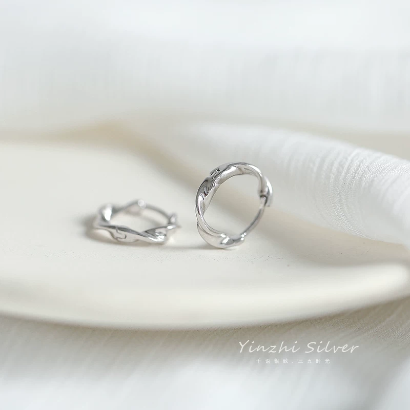 Small sophisticated design earrings, silver 925 sample
