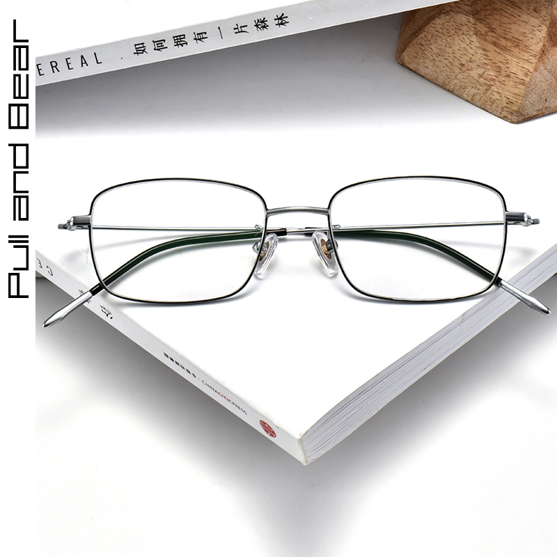 Ultra light pure titanium nearsightedness glasses male with degree anti-computer blue light radiation goggle vegan eye frame female
