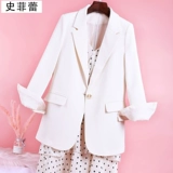 Белый пиджак классического кроя для отдыха, цветная весенняя черная куртка, в корейском стиле, популярно в интернете