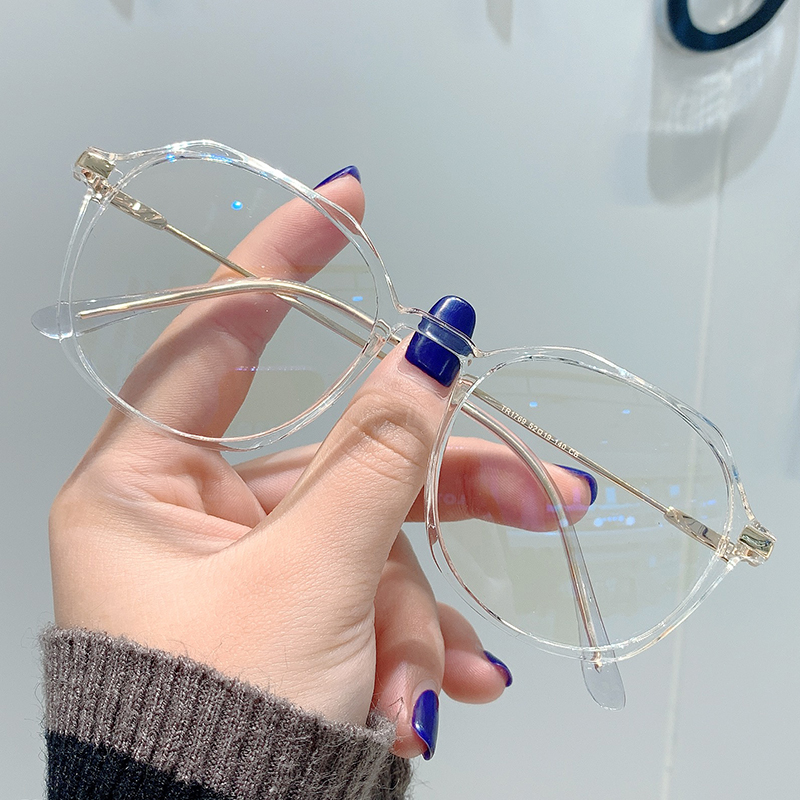 ins transparent frame glasses frame female anti-radiation anti-blue light myopia glasses can be equipped with degrees male Korean version of Chaoxing language 1769