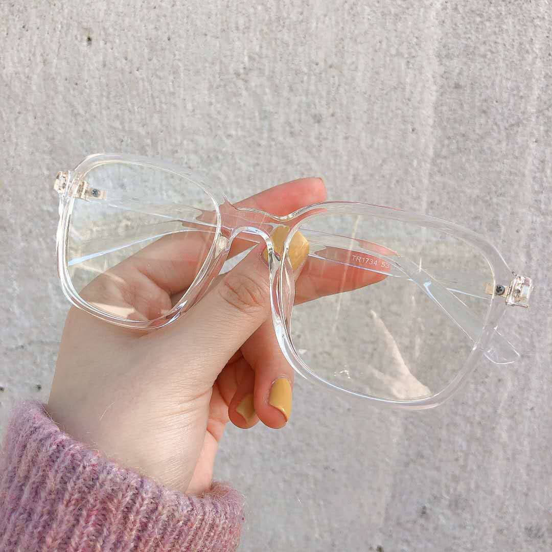 Transparent frame eyeframe women's glasses radiation-proof Blu-ray myopia glasses with a degree number of red vegetarian Yen Han version Tidal Round Frame